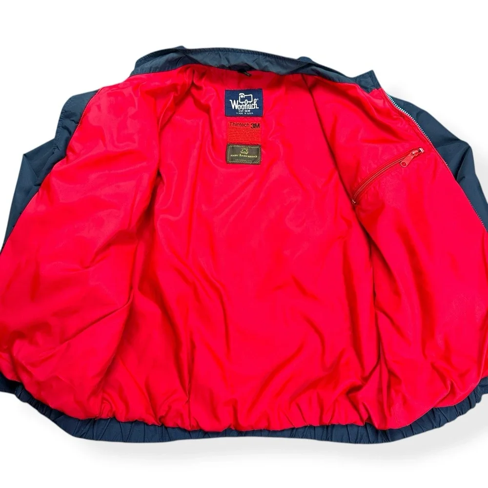Vintage Woolrich Mens 3M Thintech Lined Bomber Jacket Size Large Navy Blue USA - Picture 8 of 14